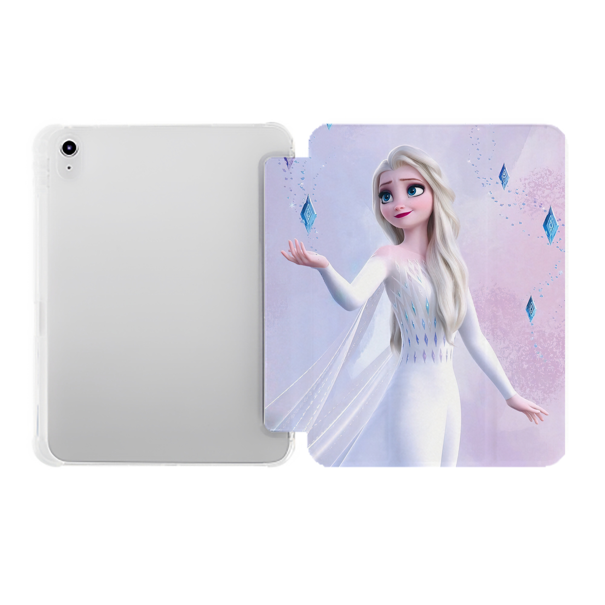 （画像用） アナと雪の女王 アンナ エルサ Frozen Anna Elsa IPad ケース ペン収納付き 三つ折りスタンド PUレザー×シリコン 対応機種9.5/10.5/10.9インチ